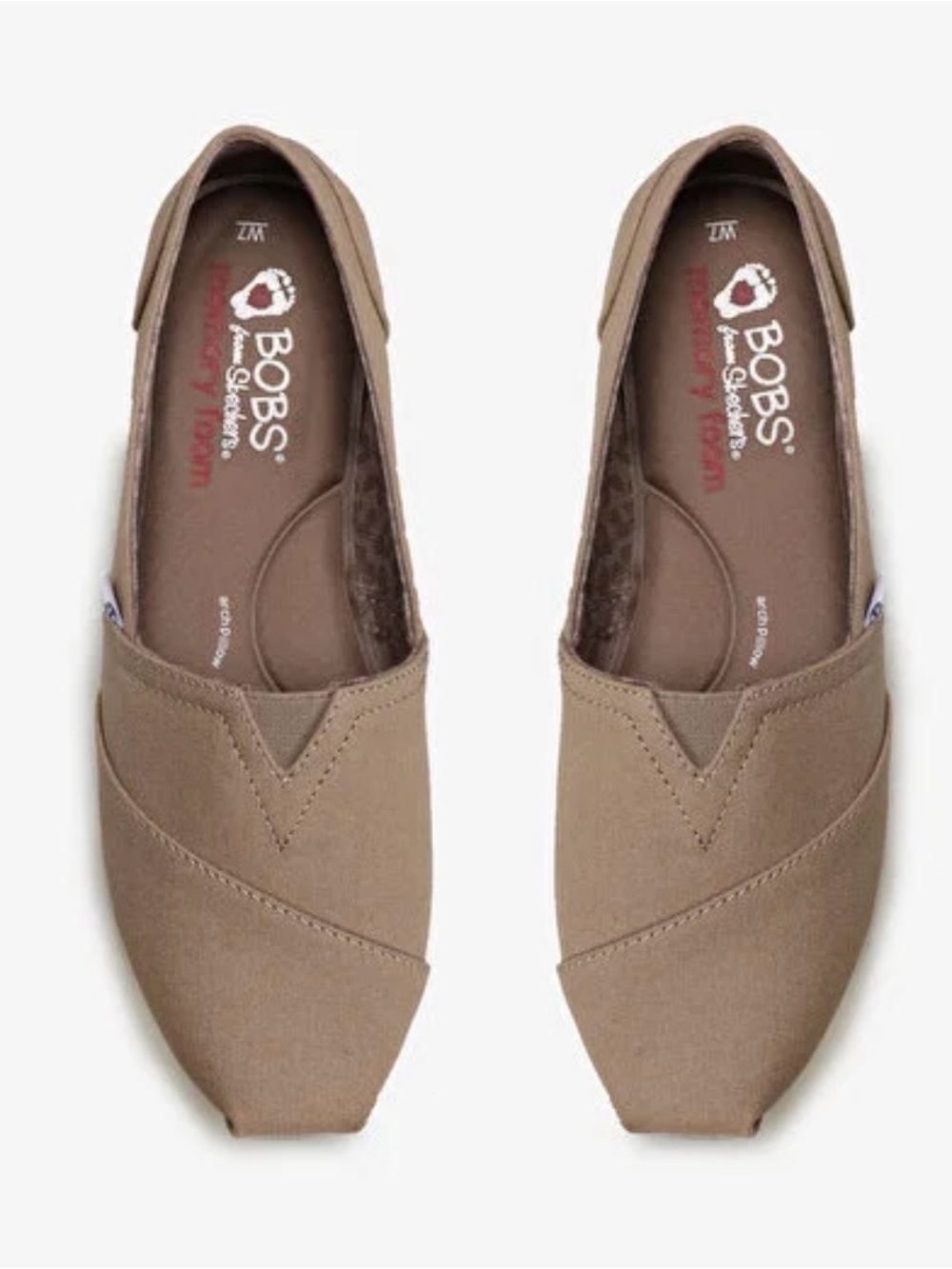Skechers BOBS Peace & Love Women's Tan Slip-On Canvas Flats size 10 NWT